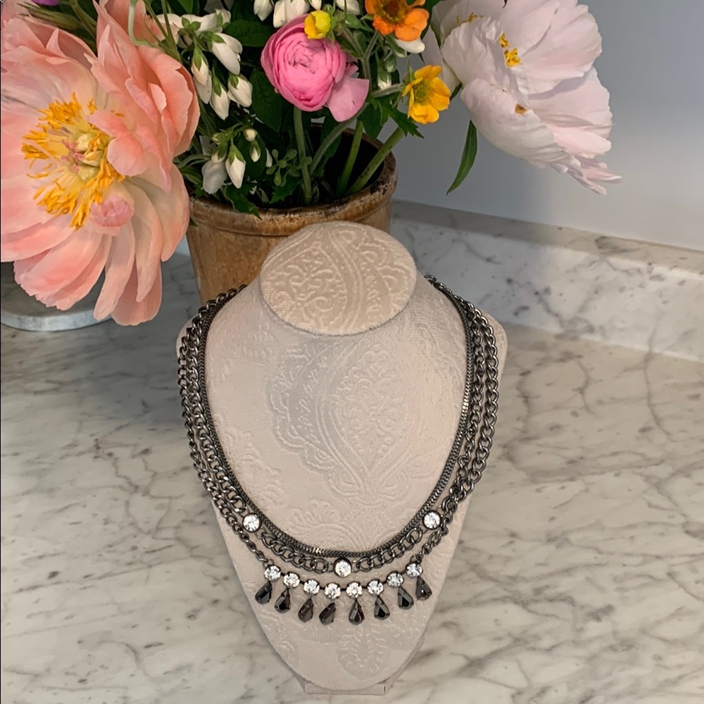 Elegant Silver and Black Necklace